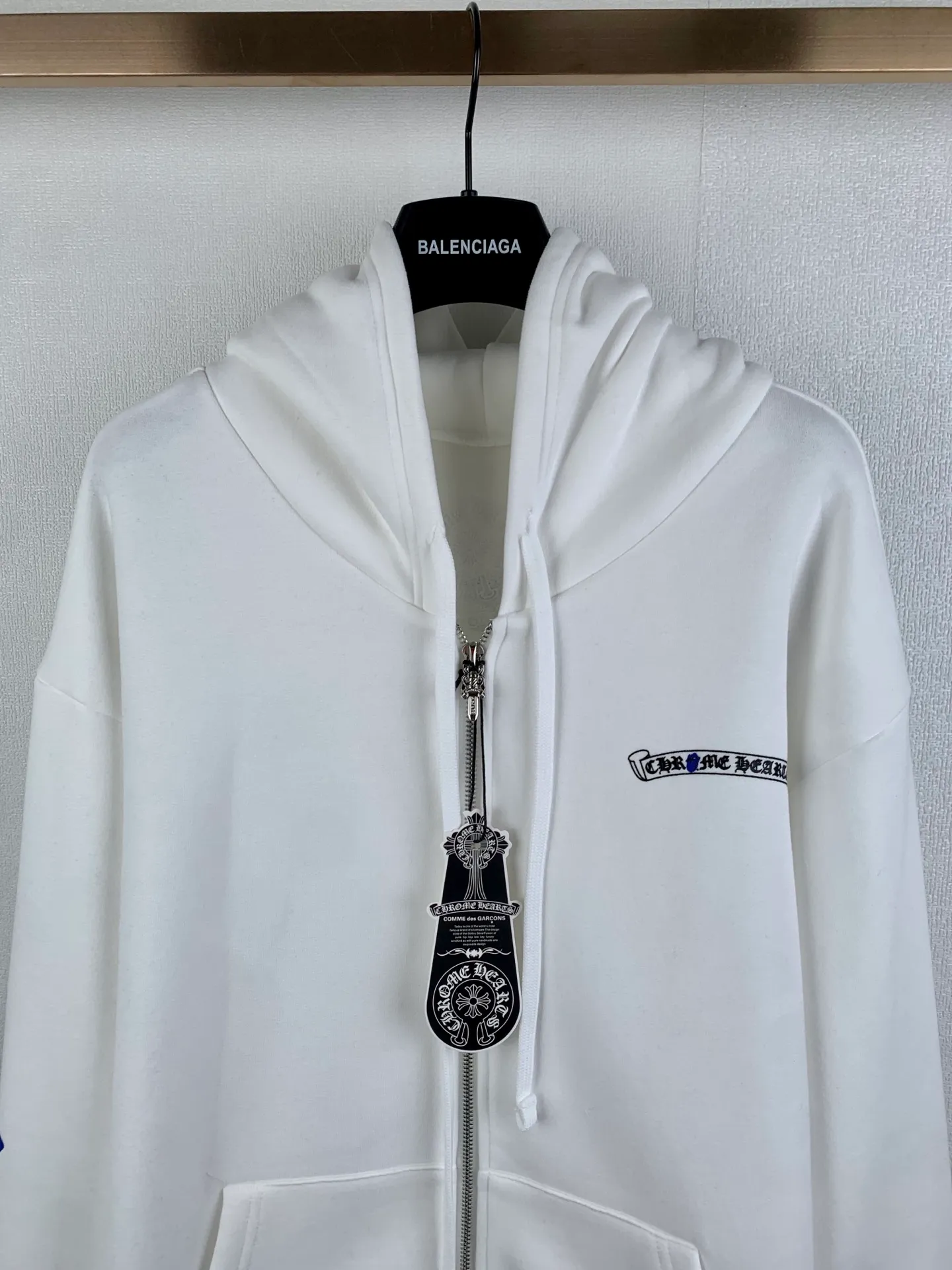 P470 Chrome Hearts hooded glue-printed sweatshirt jacket 380g cotton fleece sweatshirt material, 420g 1*1 matching high-end fashion brand rib fabric fermentation washing, glue printing, customized 1:1 hood rope, customized 1:1 zipper, customized 1:1 trademark, loose fit Size: S M L XL